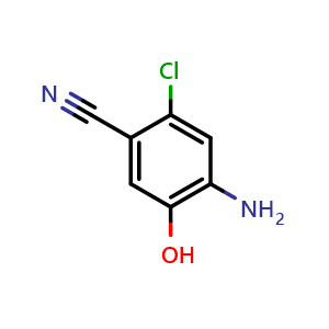 Chemical structure of 4-Amino-2-chloro-5-hydroxybenzonitrile , CAS 2092766-23-7, AChemBlock AD241083