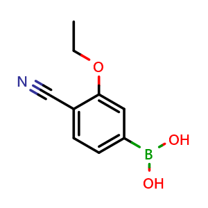 Chemical structure of (4-Cyano-3-ethoxyphenyl)boronic acid , CAS 2096338-63-3, AChemBlock AD241109