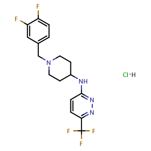 Chemical structure of N-(1-(3,4-Difluorobenzyl)piperidin-4-yl)-6-(trifluoromethyl)pyridazin-3-amine hydrochloride , CAS 2108806-02-4, AChemBlock AD241121