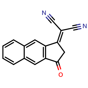 Chemical structure of 2-(3-oxo-2,3-Dihydro-1H-cyclopenta[b]naphthalen-1-ylidene)malononitrile , CAS 2109805-70-9, AChemBlock AD241123