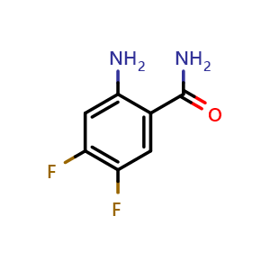 Chemical structure of 2-Amino-4,5-difluorobenzamide , CAS 211374-80-0, AChemBlock AD241127