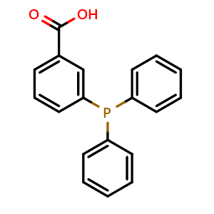 Chemical structure of 3-(Diphenylphosphino)benzoic acid , CAS 2129-30-8, AChemBlock AD241141