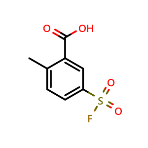 Chemical structure of 5-(fluorosulfonyl)-2-methylbenzoic acid , CAS 21346-65-6, AChemBlock AD241146