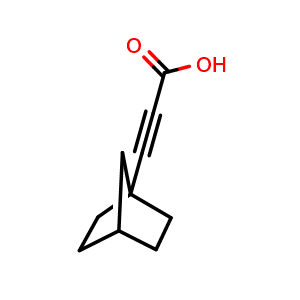 Chemical structure of 3-(Bicyclo[2.2.1]heptan-1-yl)propiolic acid , CAS 2137635-37-9, AChemBlock AD241150