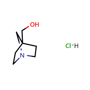 Chemical structure of 1-azabicyclo[2.2.1]heptan-4-ylmethanol hydrochloride , CAS 2138438-15-8, AChemBlock AD241155