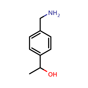 Chemical structure of 1-[4-(aminomethyl)phenyl]ethan-1-ol , CAS 214759-42-9, AChemBlock AD241168