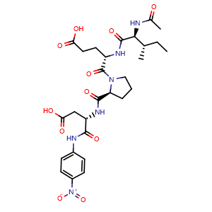 Chemical structure of N-Acetyl-Ile-Glu-Pro-Asp-p-nitroanilide , CAS 216757-29-8, AChemBlock AD241188