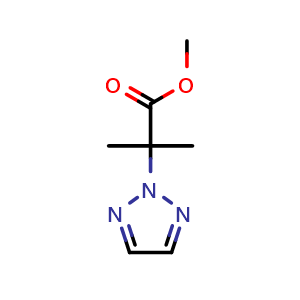 Chemical structure of methyl 2-methyl-2-(2H-1,2,3-triazol-2-yl)propanoate , CAS 2170180-20-6, AChemBlock AD241197