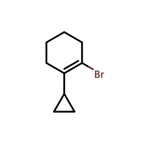 Chemical structure of 1-Bromo-2-cyclopropylcyclohex-1-ene , CAS 2172886-17-6, AChemBlock AD241206