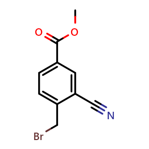 Chemical structure of 4-(Bromomethyl)-3-cyanoBenzoic acid methyl ester , CAS 219519-17-2, AChemBlock AD241214