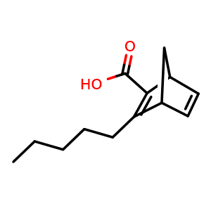 Chemical structure of 3-pentylbicyclo[2.2.1]hepta-2,5-diene-2-carboxylic acid , CAS 2205100-58-7, AChemBlock AD241223