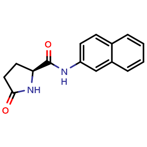 Chemical structure of (2S)-N-(naphthalen-2-yl)-5-oxopyrrolidine-2-carboxamide , CAS 22155-91-5, AChemBlock AD241237