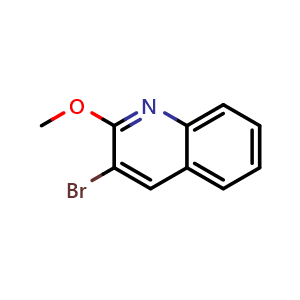 Chemical structure of 3-bromo-2-methoxyquinoline , CAS 222317-29-5, AChemBlock AD241247