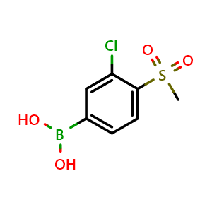 Chemical structure of (3-chloro-4-methanesulfonylphenyl)boronic acid , CAS 2239305-86-1, AChemBlock AD241267