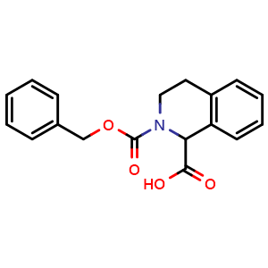 Chemical structure of 2-((Benzyloxy)carbonyl)-1,2,3,4-tetrahydroisoquinoline-1-carboxylicacid , CAS 22914-95-0, AChemBlock AD241308