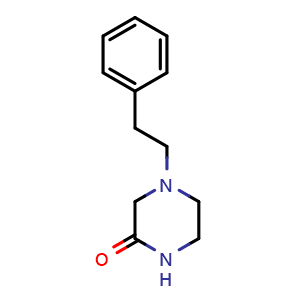 Chemical structure of 4-(2-phenylethyl)piperazin-2-one , CAS 23099-72-1, AChemBlock AD241331