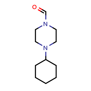 Chemical structure of 4-Cyclohexylpiperazine-1-carbaldehyde , CAS 2325305-38-0, AChemBlock AD241334