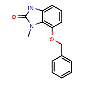 Chemical structure of 7-(benzyloxy)-1-methyl-2,3-dihydro-1H-benzo[d]imidazol-2-one , CAS 2329396-64-5, AChemBlock AD241339