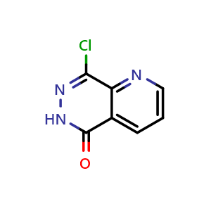 Chemical structure of 8-chloro-5H,6H-pyrido[2,3-d]pyridazin-5-one , CAS 23590-60-5, AChemBlock AD241349