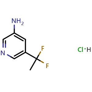 Chemical structure of 5-(1,1-difluoroethyl)pyridin-3-amine hydrochloride , CAS 2361678-64-8, AChemBlock AD241352