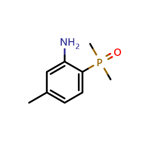 Chemical structure of 2-dimethylphosphoryl-5-methyl-aniline , CAS 2361982-50-3, AChemBlock AD241356