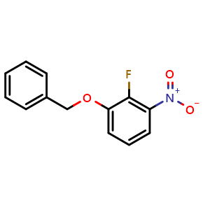 Chemical structure of 1-(Benzyloxy)-2-fluoro-3-nitrobenzene , CAS 2365418-52-4, AChemBlock AD241358