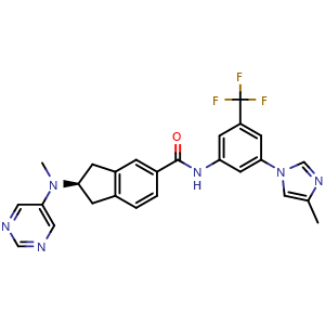 (R)-2-(methyl(pyrimidin-5-yl)amino)-N-(3-(4-methyl-1H-imidazol-1-yl)-5-(trifluoromethyl)phenyl)-2,3-dihydro-1H-indene-5-carboxamide
