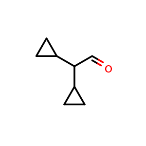 Chemical structure of 2,2-dicyclopropylacetaldehyde , CAS 23772-87-4, AChemBlock AD241371