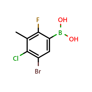 Chemical structure of (5-bromo-4-chloro-2-fluoro-3-methylphenyl)boronic acid , CAS 2377606-52-3, AChemBlock AD241378