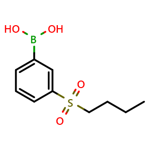 Chemical structure of [3-(butane-1-sulfonyl)phenyl]boronic acid , CAS 2377611-73-7, AChemBlock AD241396