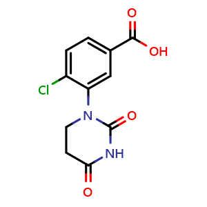 Chemical structure of 4-Chloro-3-(tetrahydro-2,4-dioxo-1(2H)-pyrimidinyl)benzoic acid , CAS 2377645-90-2, AChemBlock AD241398