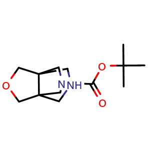 Chemical structure of tert-butyl dihydro-1H,4H-3a,6a-(methanooxymethano)pyrrolo[3,4-c]pyrrole-2(3H)-carboxylate , CAS 2383762-39-6, AChemBlock AD241412