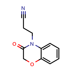 Chemical structure of 3-(3-Oxo-2,3-dihydro-4H-benzo[b][1,4]oxazin-4-yl)propanenitrile , CAS 23866-12-8, AChemBlock AD241423