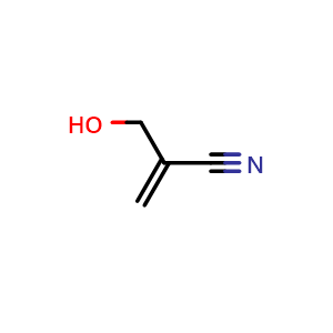 Chemical structure of 2-(hydroxymethyl)prop-2-enenitrile , CAS 23873-54-3, AChemBlock AD241425