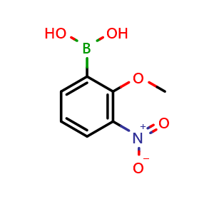 Chemical structure of 2-Methoxy-3-nitro-phenylboronic acid , CAS 2401013-60-1, AChemBlock AD241432