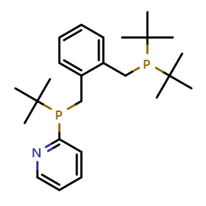 Chemical structure of 2-[tert-butyl({2-[(di-tert-butylphosphanyl)methyl]phenyl}methyl)phosphanyl]pyridine , CAS 2410085-45-7, AChemBlock AD241444