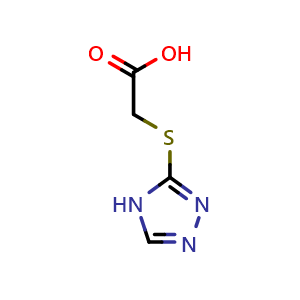 Chemical structure of 2-(4H-1,2,4-triazol-3-ylsulfanyl)acetic acid , CAS 24127-58-0, AChemBlock AD241446