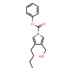 Chemical structure of Phenyl 3-Butyl-4-(hydroxymethyl)-1H-pyrrole-1-carboxylate , CAS 2415901-14-1, AChemBlock AD241451