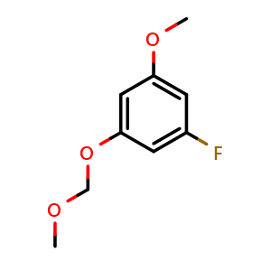 Chemical structure of 1-Fluoro-3-methoxy-5-(methoxymethoxy)benzene , CAS 2432848-99-0, AChemBlock AD241464