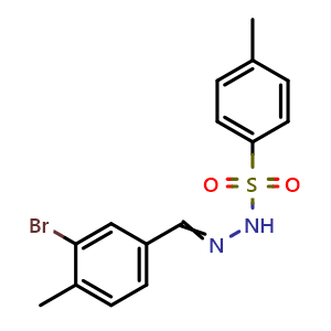 Chemical structure of N'-(3-bromo-4-methylbenzylidene)-4-methylbenzenesulfonohydrazide , CAS 2432854-98-1, AChemBlock AD241467