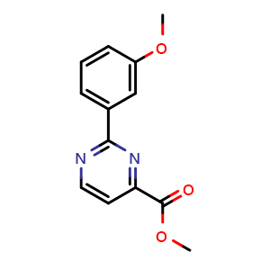 Chemical structure of methyl 2-(3-methoxyphenyl)pyrimidine-4-carboxylate , CAS 2448468-45-7, AChemBlock AD241481