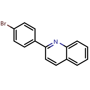 Chemical structure of 2-(4-Bromophenyl)quinoline , CAS 24641-31-4, AChemBlock AD241489