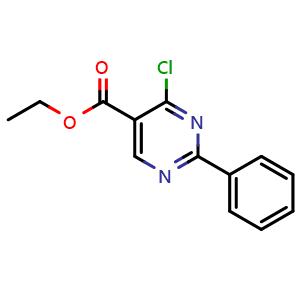 Chemical structure of Ethyl 4-chloro-2-phenylpyrimidine-5-carboxylate , CAS 24755-82-6, AChemBlock AD241491