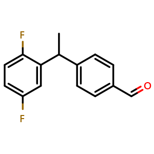 Chemical structure of 4-(1-(2,5-difluorophenyl)ethyl)benzaldehyde , CAS 2484888-80-2, AChemBlock AD241494