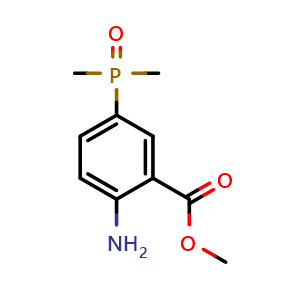 Chemical structure of methyl 2-amino-5-(dimethylphosphoryl)benzoate , CAS 2503203-14-1, AChemBlock AD241506