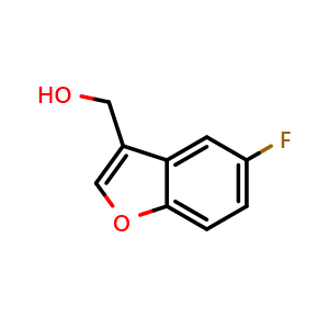Chemical structure of 5-Fluoro-3-benzofuranmethanol , CAS 252978-97-5, AChemBlock AD241519