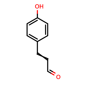 Chemical structure of 3-(4-hydroxyphenyl)prop-2-enal , CAS 2538-87-6, AChemBlock AD241521