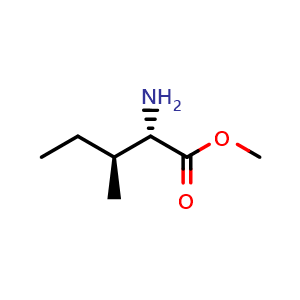 Chemical structure of Methyl (2S,3S)-2-amino-3-methylpentanoate , CAS 2577-46-0, AChemBlock AD241538