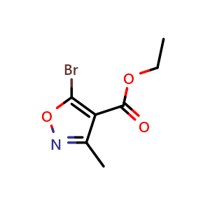 Chemical structure of Ethyl 5-bromo-3-methylisoxazole-4-carboxylate , CAS 25786-74-7, AChemBlock AD241540