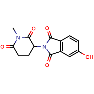 Chemical structure of 5-hydroxy-2-(1-methyl-2,6-dioxopiperidin-3-yl)-2,3-dihydro-1H-isoindole-1,3-dione , CAS 2589697-74-3, AChemBlock AD241544
